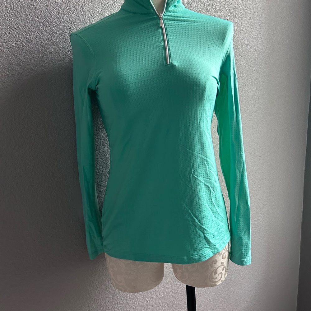 Dover saddlery shirt. Teal. Small/medium stain on back